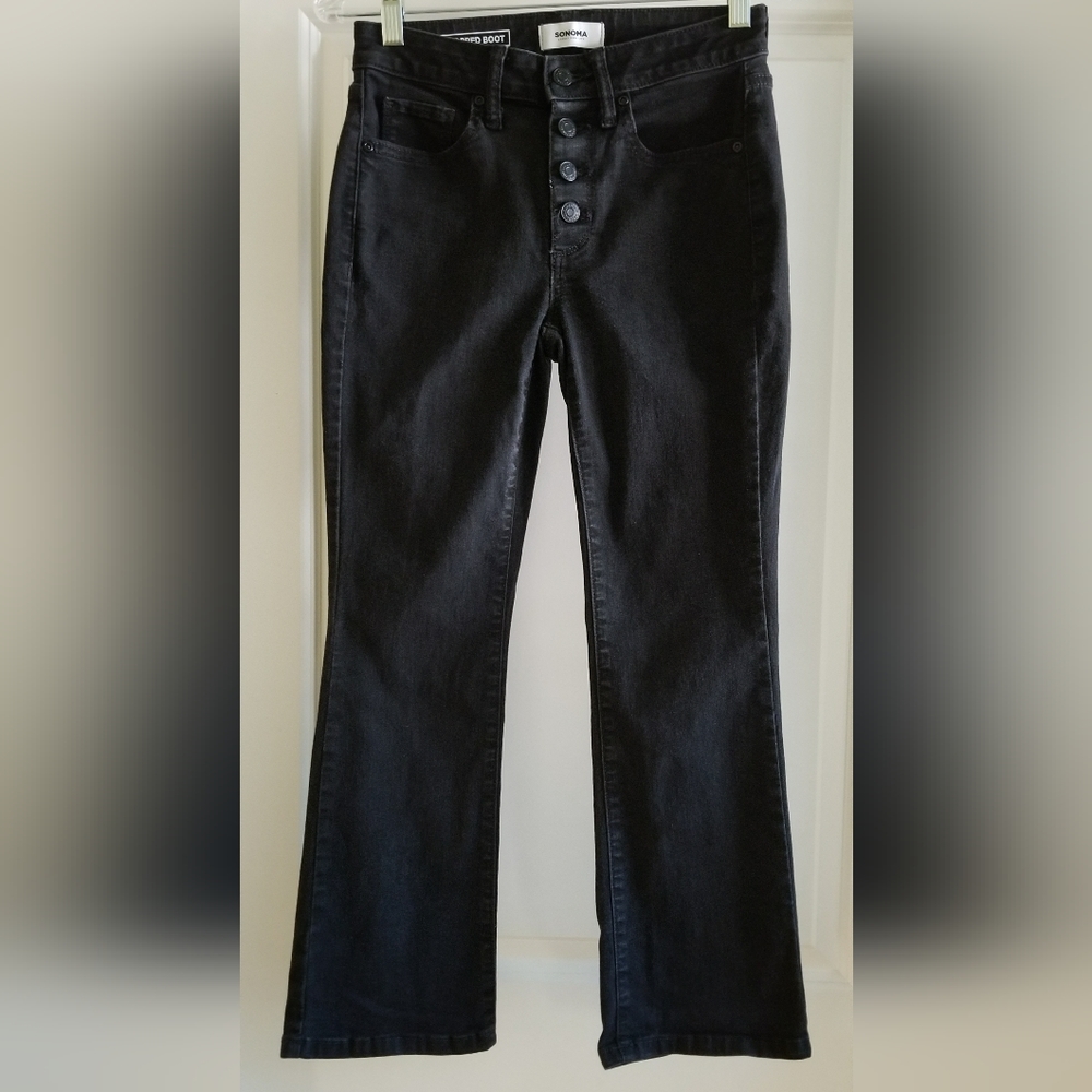 SONOMA Black Cropped Boot Denim Jeans Size 2
